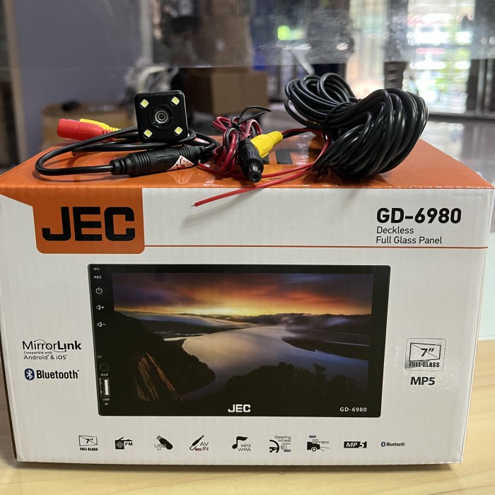Headunit Deckless JEC bonus kamera mundur double din tv mobil populer