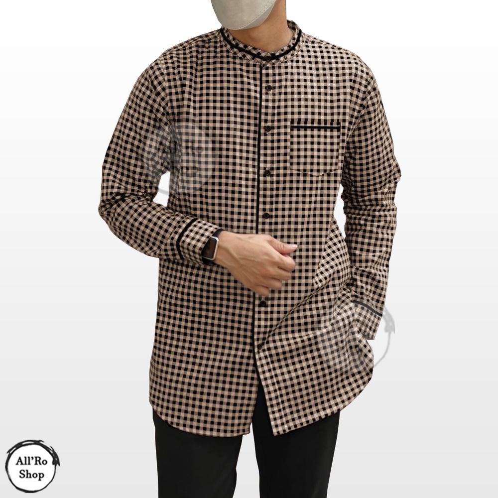 Trending Baju Kemeja Koko Motif Kotak Muslim Pria Lengan Panjang Terbaru 2023 Toyobo Micro Ukuran M L Xl Xxl 3Xl Ars 225
