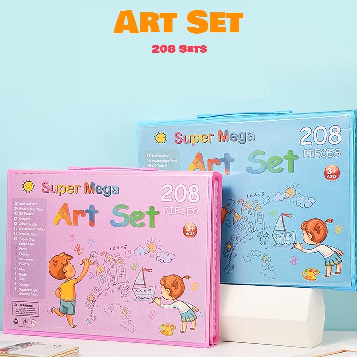 

↕Promo✹➼ Crayon Set 208 Pcs Pensil Warna Lengkap Krayon Set Alat Menggambar Mewarnai Cat Air Lukis Anak T38