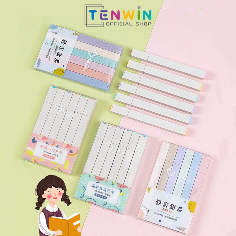 

COD MULTICOLOR pena stabilo siswa 6PCS/SET Stabilo / highlighter pastel 6 colors warna 8386