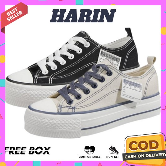 Sepatu Wanita Terbaru 2023 Korean Style Dewasa  Sepatu Senam Trendi Loafers Docmart Korea Sneaker Ke