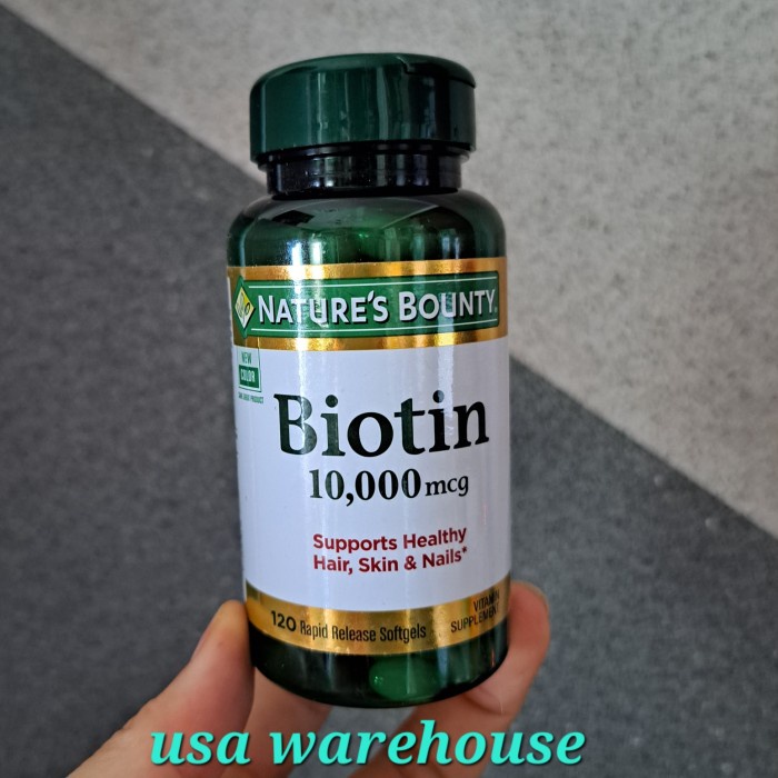 NATURES BOUNTY BIOTIN 10000 MCG 120 RAPID RELEASE SOFTGELS
