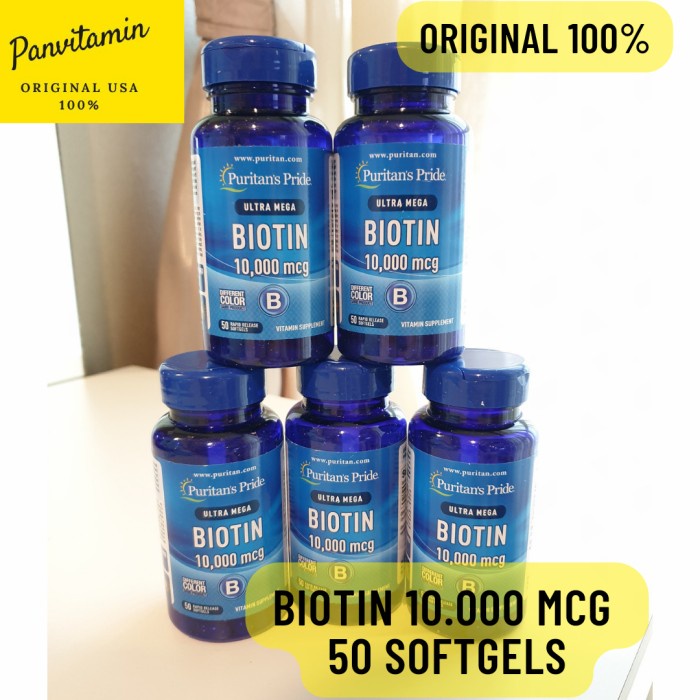 PURITAN BIOTIN 10000 MCG 50 SOFTGELS