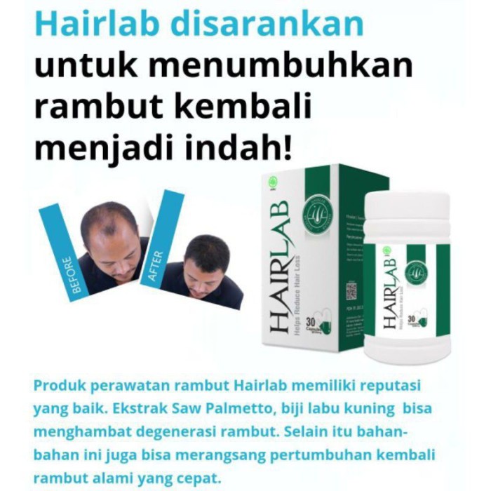 HAIRLAB ASLI ORIGINAL SUPLEMEN PENUMBUH RAMBUT ATASI KEBOTAKAN