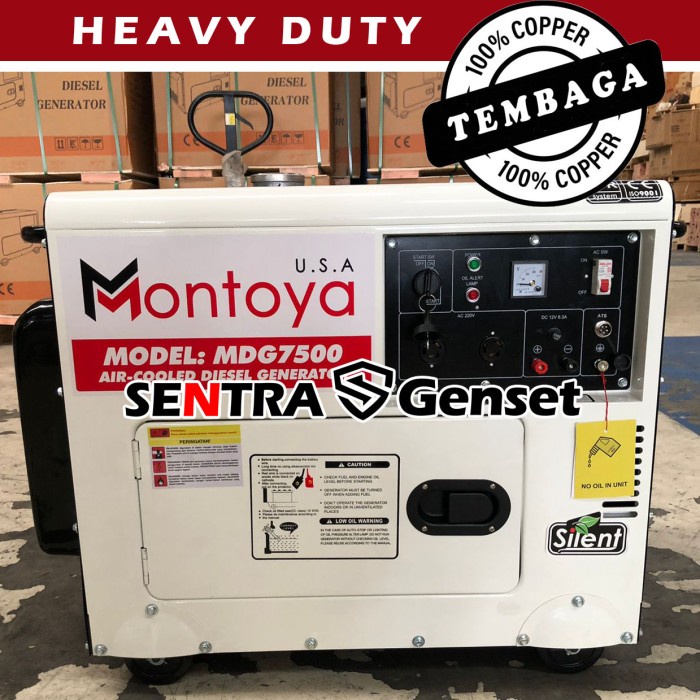 Genset Silent 5000 Watt Montoya MDG 7500 USA Technology