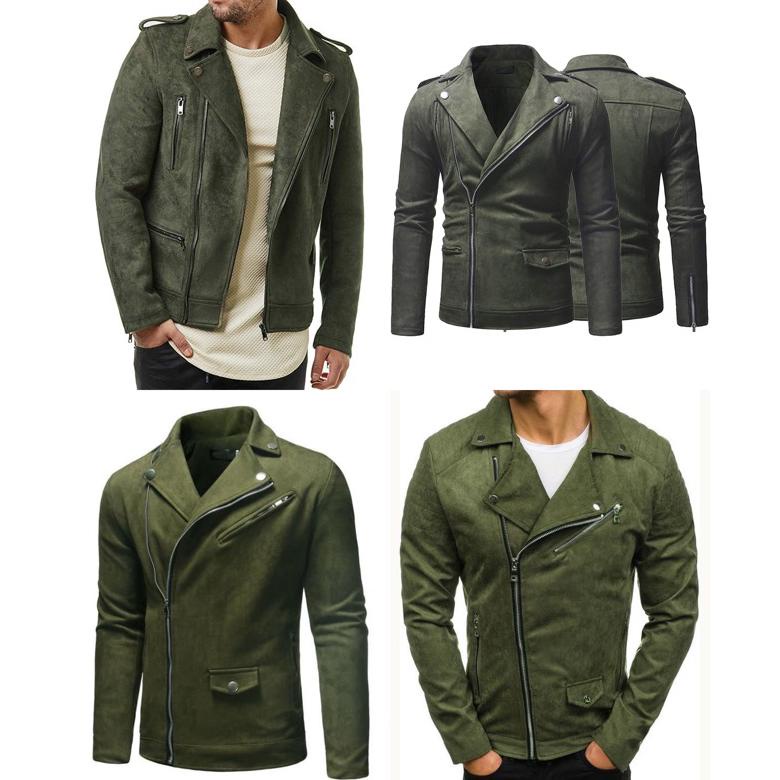 Promo Vska Men'S Faux Suede Moto Jacket