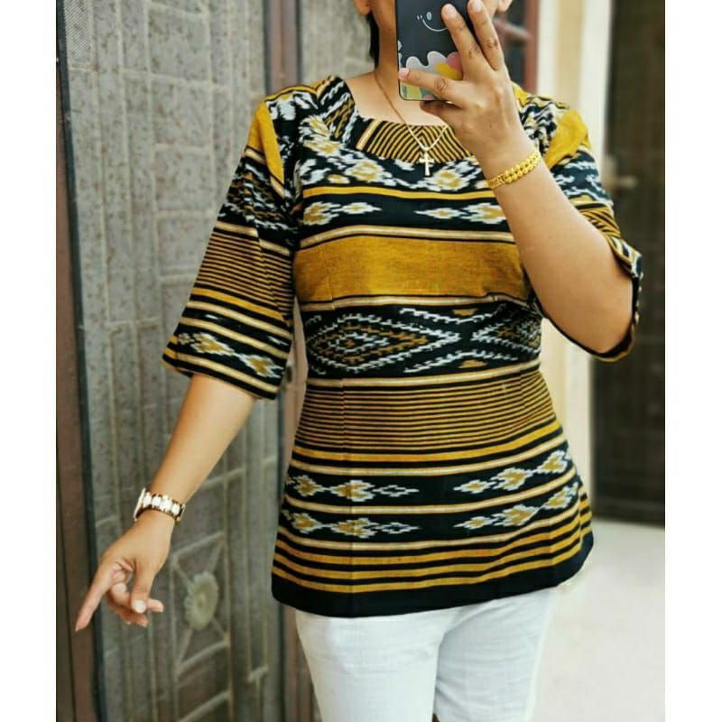 BAJU TENUN WANITA , BLUS TENUN KERJA, BLOUSE TENUN WANITA ETNIK