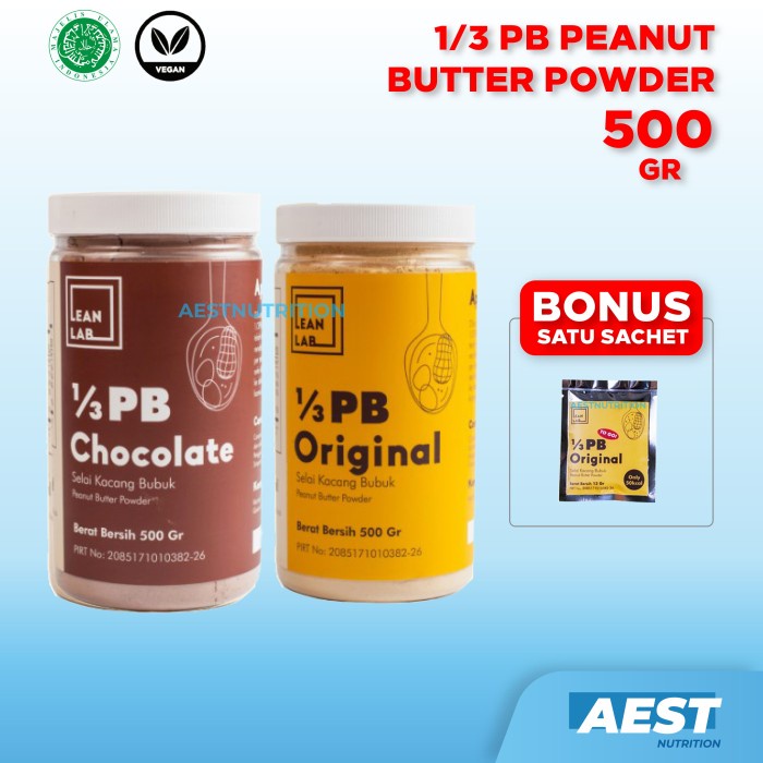 

Lean Lab 1/3 PB Selai Kacang Bubuk 500 gr Peanut Butter Powder