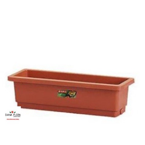 Pot Tanaman Hias Persegi Panjang 70 Cm Plastik S Lion Star Merah Bata