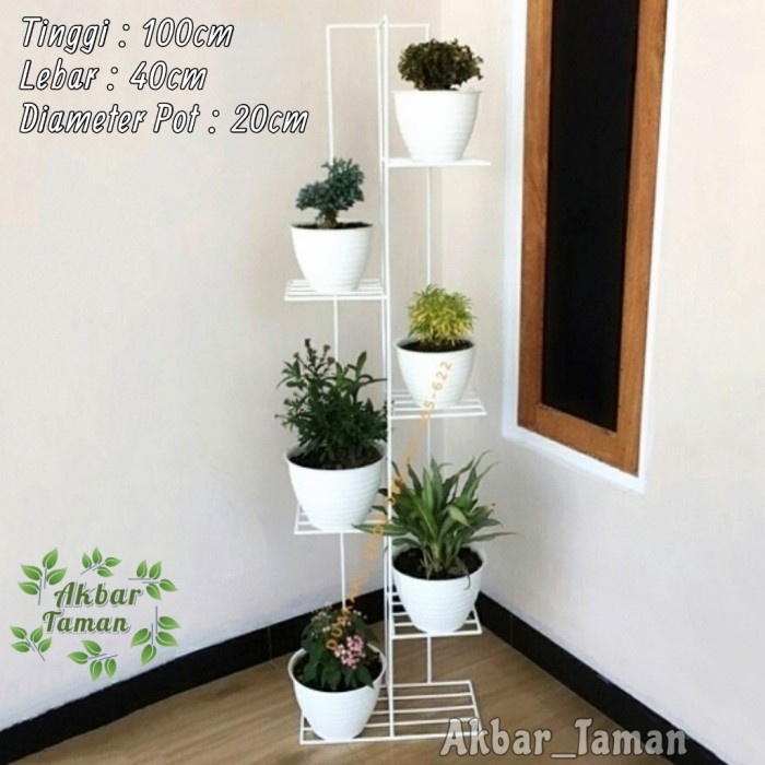 Standing Susun Tingkat Rak Pot Tanaman Bunga Besi / Rak Pot Moderan