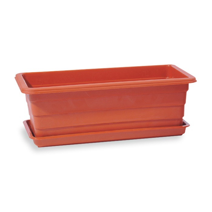 Claris Pot Segi Panjang Tray Coklat Plastik Tanaman Taman Garden Kebun