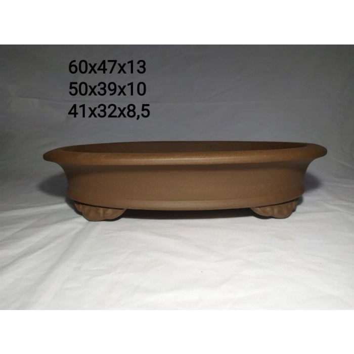 50Cm Pot Bonsai Besar Murah Keramik Import Bunga Bulat Oval