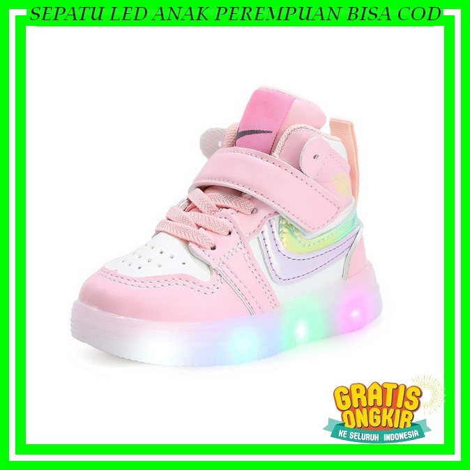 Sepatu Anak - Sepatu Led Anak Cewek Sepatu Sneakers Menyala Anak Sepatu Sekolah Anak Motif Glorykidz