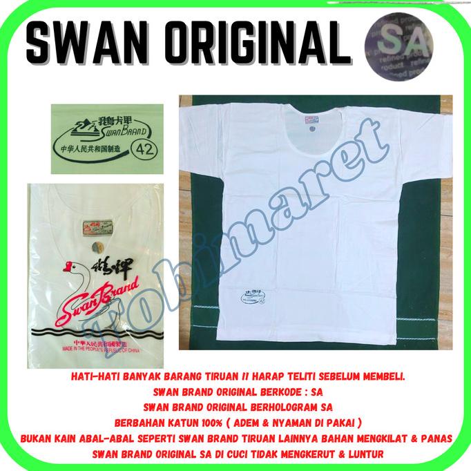 KAOS DALAM OBLONG PRIA SWAN BRAND ORIGINAL KATUN 38-40-42 ISI 6PCS