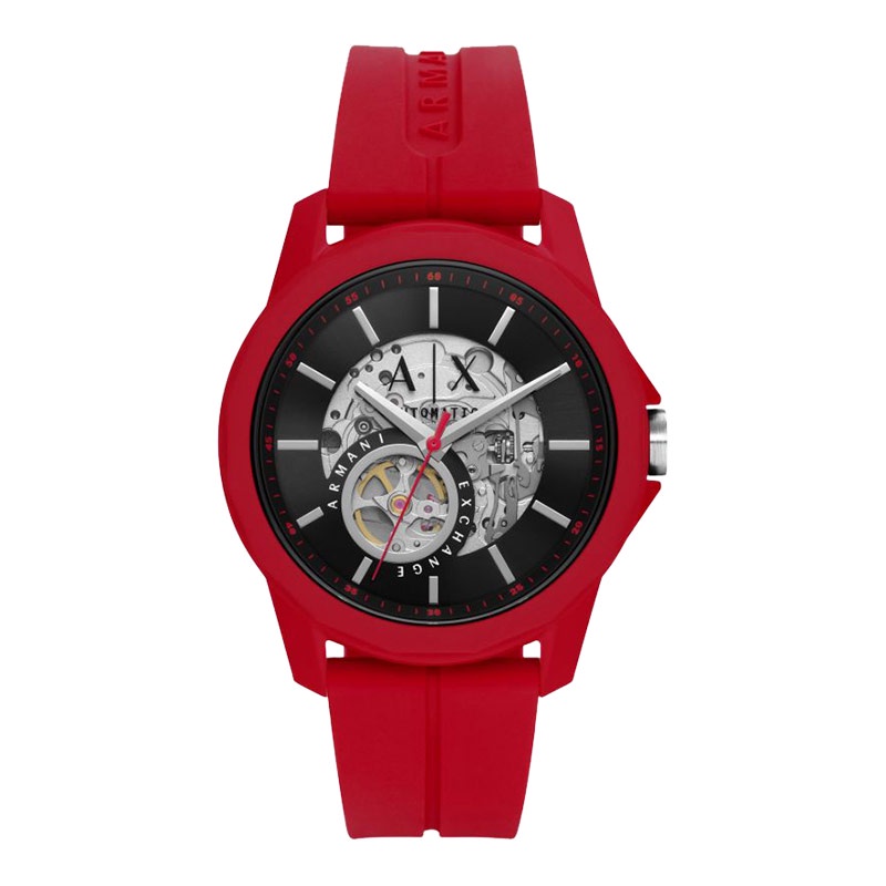 Jam Tangan Pria Armani Exchange AX1728 Skeleton Quartz 44mm Hitam Perak