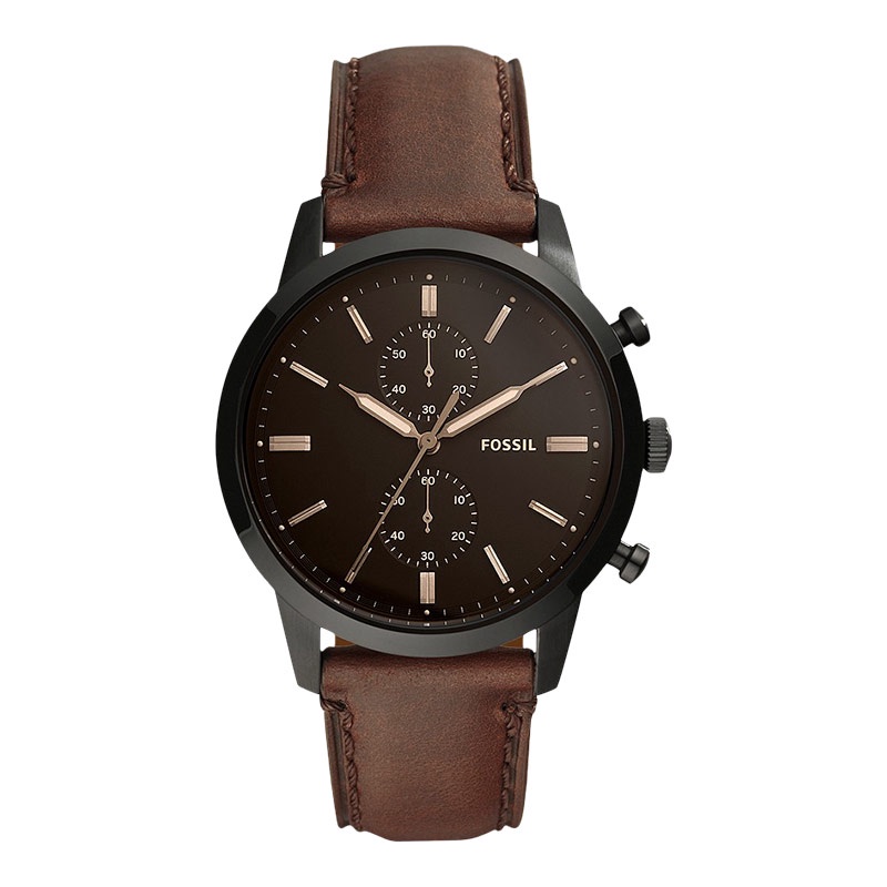 Fossil Townsman FS5437 Chronograph Dark Brown Dial Brown Leather Strap