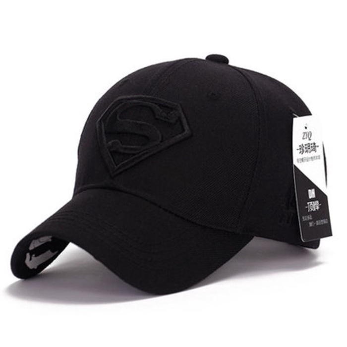 topi Baseball cap : SUPERHERO - Topi Superhero Topi Baseball Topi Pria - BLACK BLACK(G7Q1) topi pria