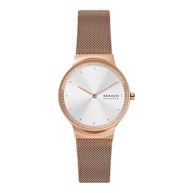 Skagen Freja SKW3020 Silver Dial Rose Gold Mesh Strap