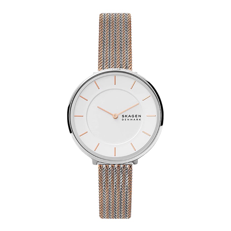 Skagen Gitte SKW3014 White Dial Dual Tone Mesh Strap