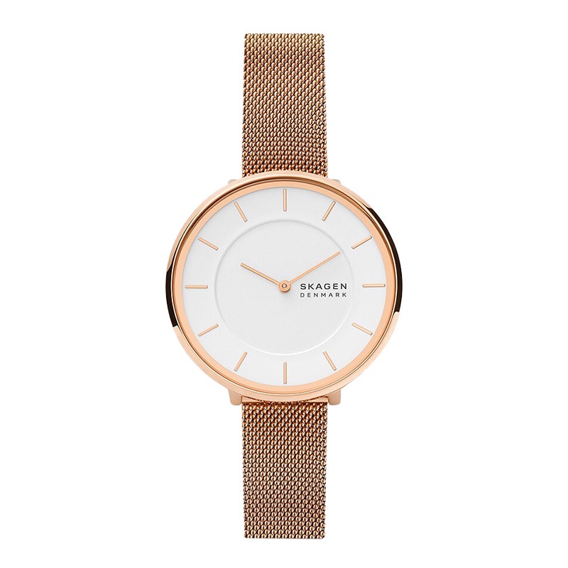 Skagen Gitte SKW3013 White Dial Rose Gold Mesh Strap