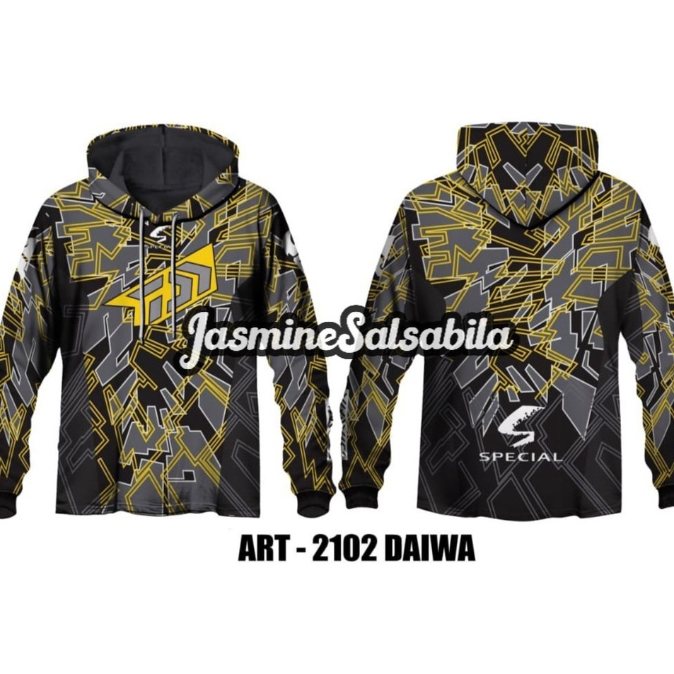 Murah Jersey Mancing Hoodie Lengan Panjang / Kaos Mancing Tudung / Baju Mancing Mania 2102