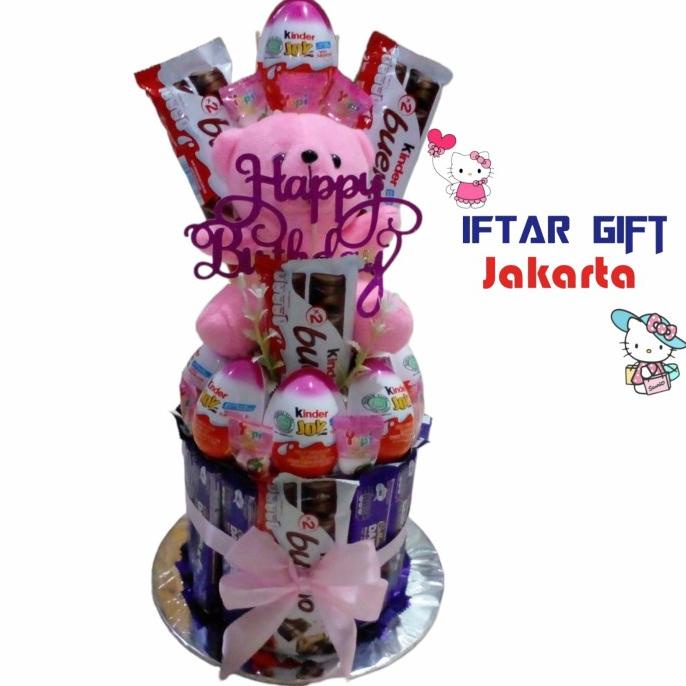 

Tower Coklat/Tower Kinderjoy/Kue Tart Coklat Cadburry/ Ultah Kinderjoy