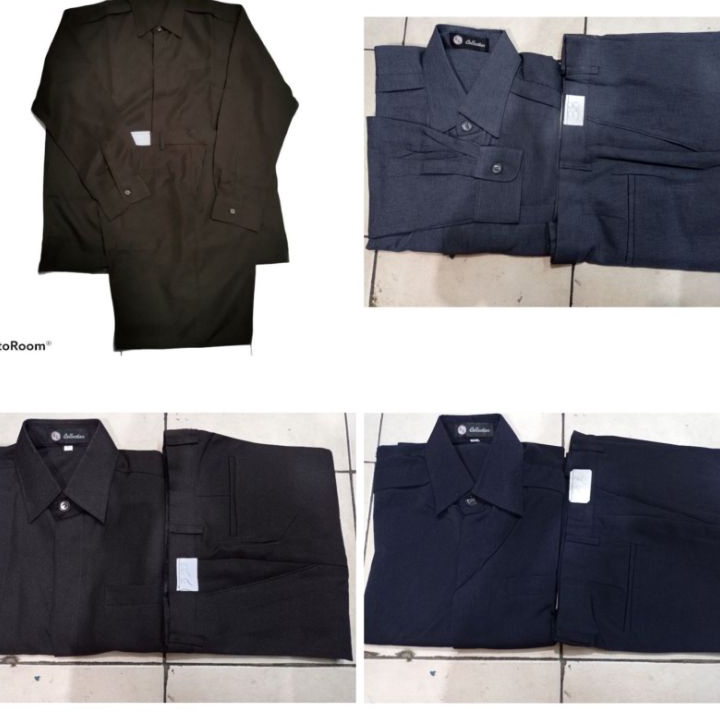Paling Laris baju safari paspampres bahan (semiwoll) warna navy hitam abu-abu dan coklat