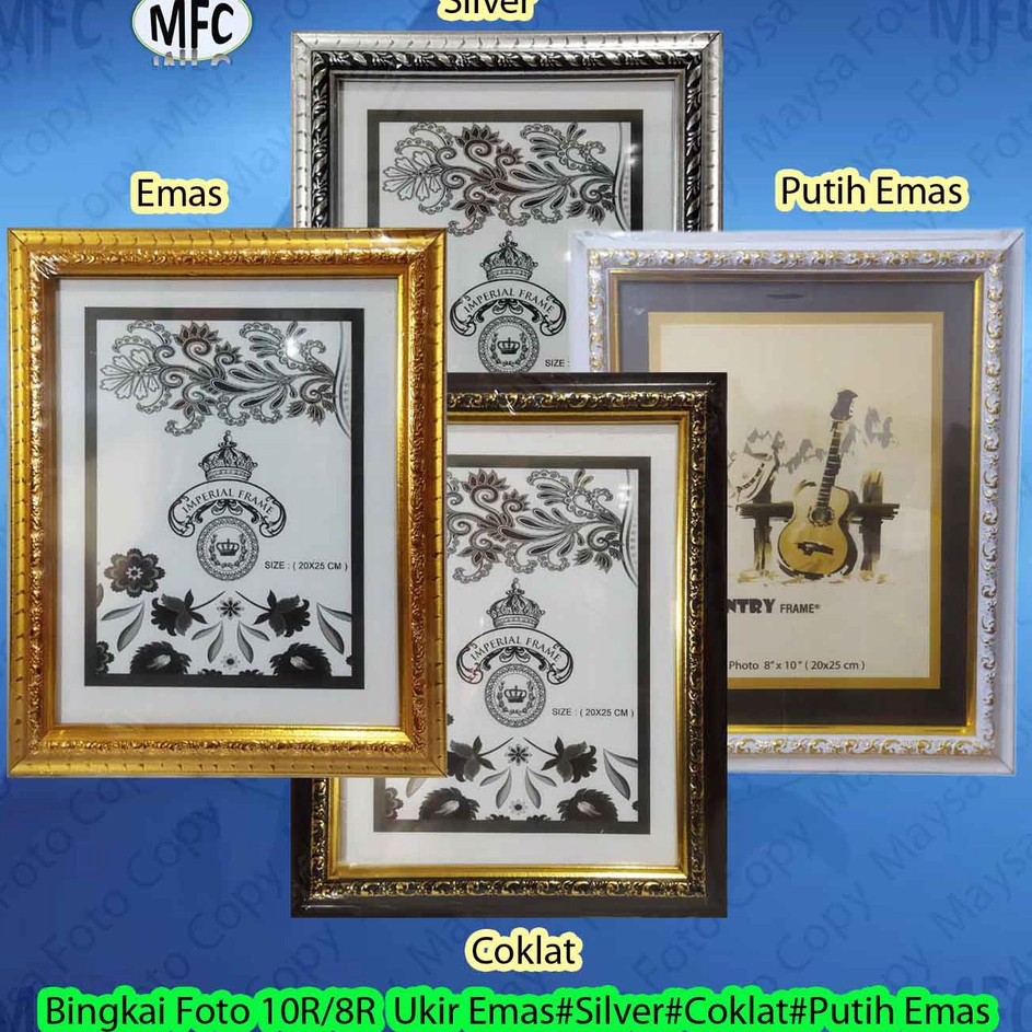 Produk Bingkai foto 8r/10r (20x25) Emas,Silver,Coklat,Putih Emas