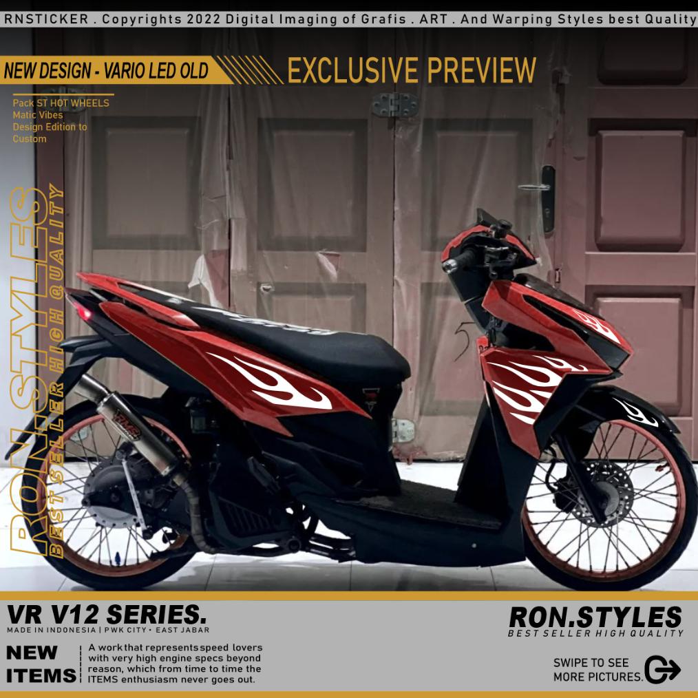 Sale V12 Cutting Sticker Striping Vario 125-150 Led New Design Api Hot Wheels Striping Vario Api Sti