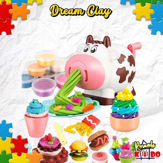 Dream Clay Mainan Anak Cetakan Plastisin Sapi Cow Clay tanah liat alat