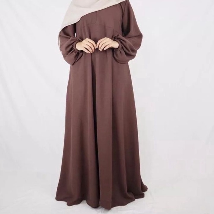 ←✻ Basic Abaya Hitam Dress Gamis Daily Polos Syar'i Wanita Muslim Lengan Panjang Busui Stok Banyak