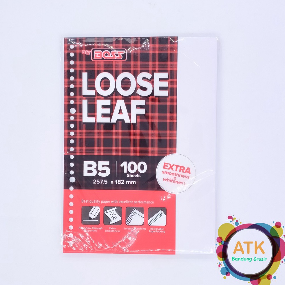

Promo Bulan Ini Loose Leaf Polos Big Boss B5 100 Lembar Refill Kertas Binder Plain 142