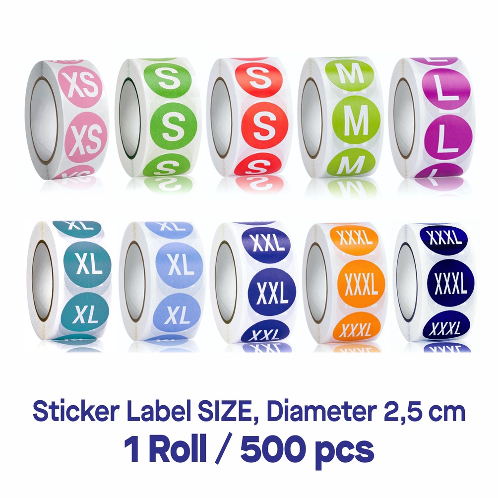

Spesial Ramadhan Sticker Label Size Baju Stiker Ukuran Pakaian Bundar diameter 2,5 cm (1 roll/ 500 pcs) 152