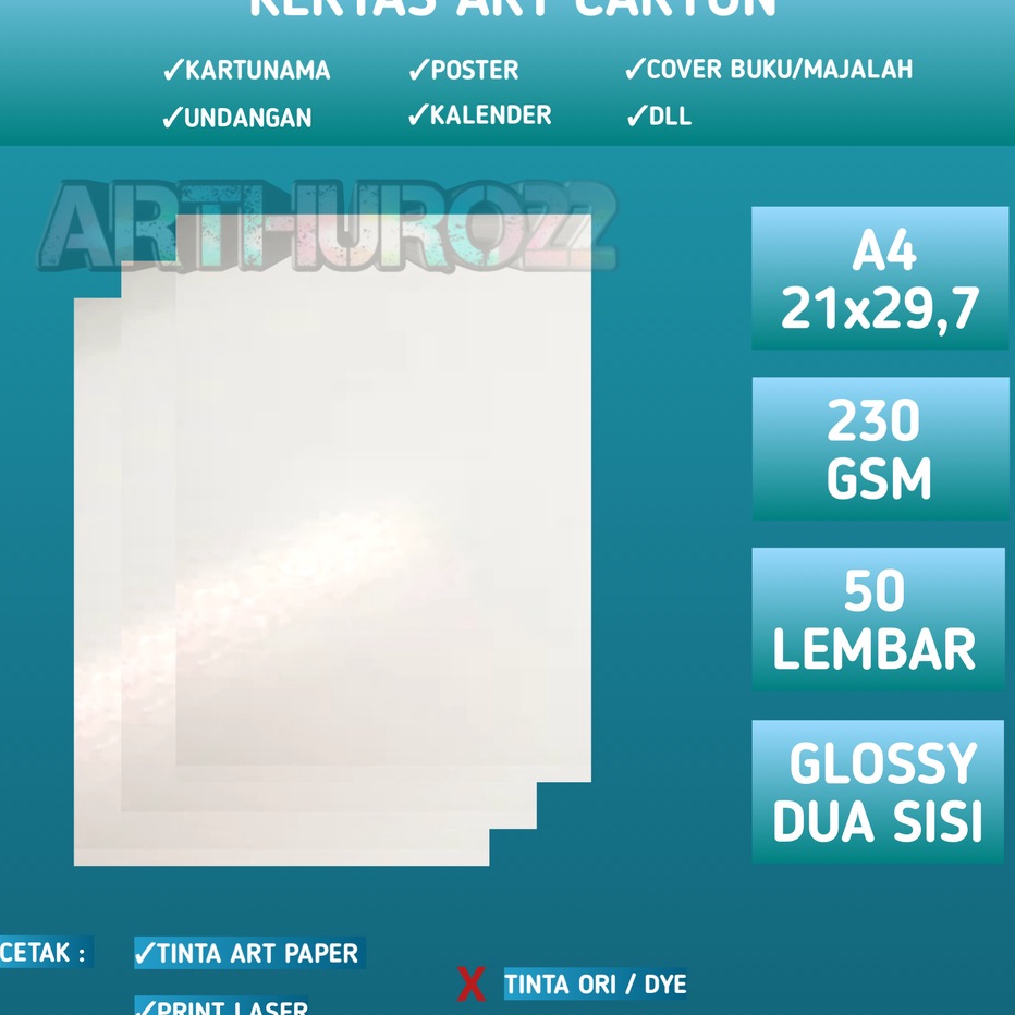 

Serba Murah➝ Kertas art carton paper 230 gsm A4 isi 50 lembar/art karton 230 gram A4 W47 ✽