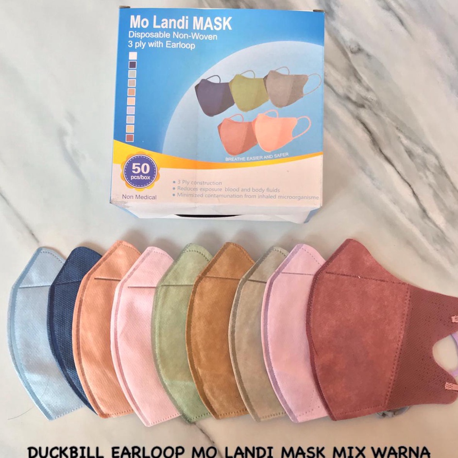 Best Seller Masker Duckbill 3ply Mix Soft Warna Nude Pastel Garis Warna Warni  Tali Senada /Duckbill