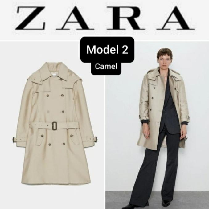 Limited Trench Coat Hoodie Zara Women Original Mantel Musim Dingin Baru