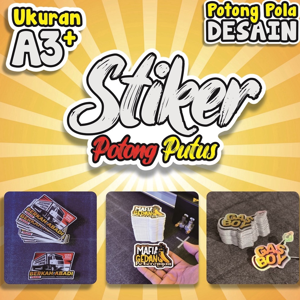 

➵Promo✦ RDGBR Stiker Potong Putus / Stiker Die Cut Custom Desain Custom Ukuran Bahan Vinyl Hologram Vinyl Putih Vinyl Transparan Stiker Craft H61 ←Diskon