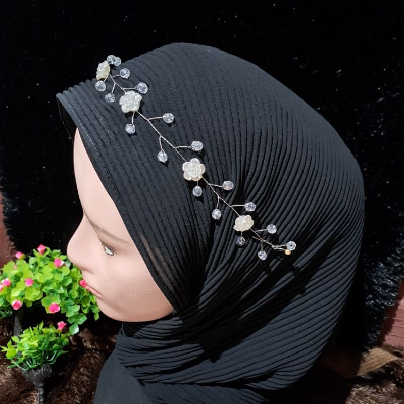 headpiece mawar kristal bunga
