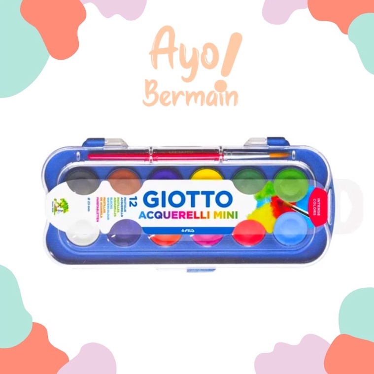 

Terjamin Bagus Cat Lukis Anak Giotto / Color Block 23 mm /Acquerelli Mini / 12 Warna Recomended