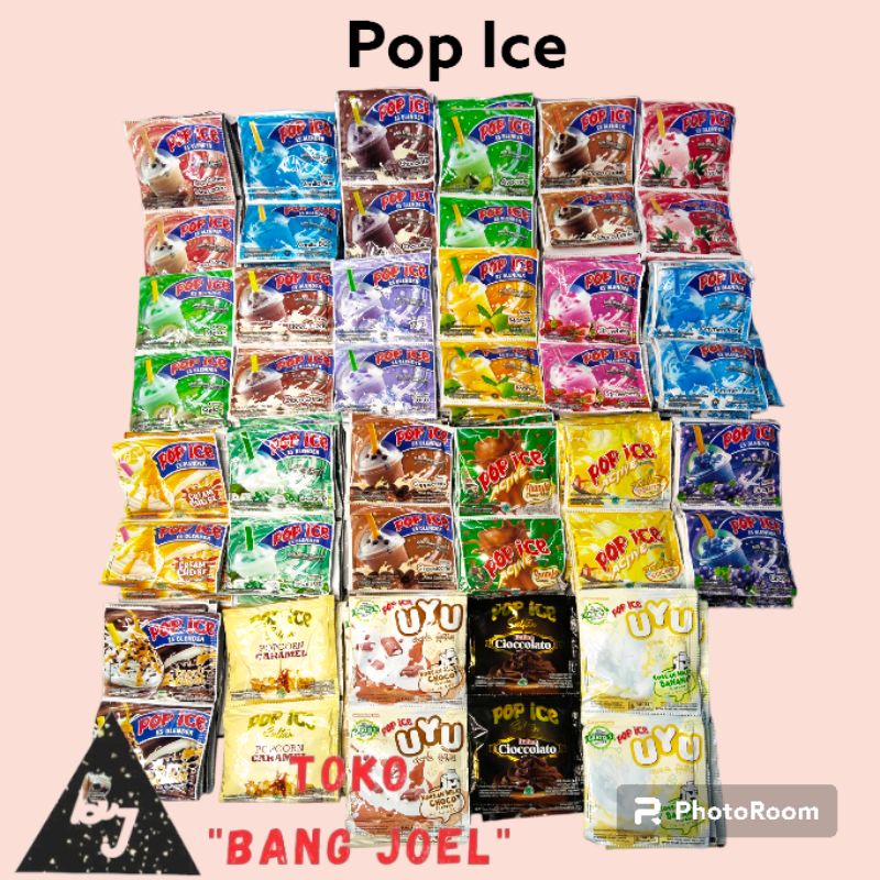 

Pop Ice Uyu Korean Milky Choco / Pop Ice Uyu Korean Milky Banana / Pop Ice Sultan Popcorn Caramel / Pop Ice Sultan Italian Cioccolato / Pop Ice Thunder Choco / Pop Ice Tornado Squash / Pop Ice Anggur, Coklat, Mangga, Strawberry, Vanilla Blue, permen Karet