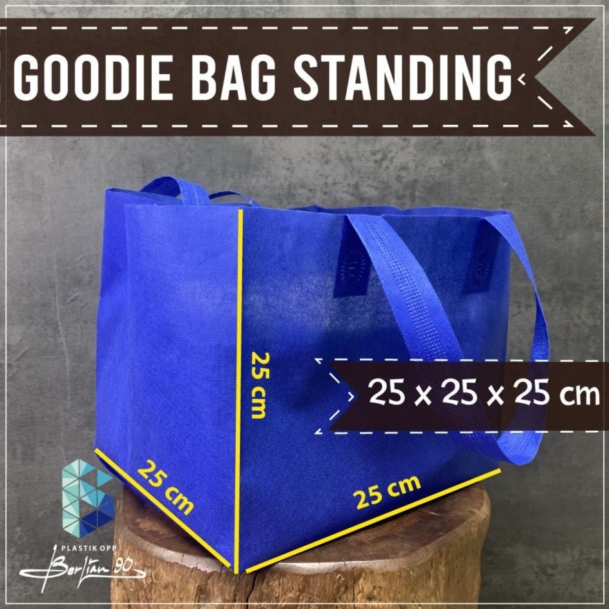 

NEW ARRIVAL TAS SPUNBOND GOODIE BAG HANDLE UK 25X25X25 CM ISI 12 PCS TEBAL / GOODIE BAG / TAS KAIN KANTONG POLOS GOODIEBAG SOUVENIR HAMPERS ULTAH