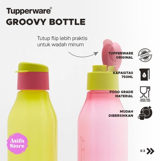 Sale Tupperware Groovy Bottle 750Ml - Botol Minum Lucu Unik Viral Kekinian Termurah Terlaris