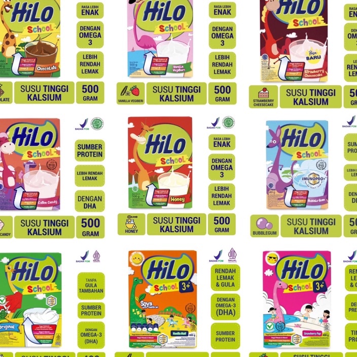 

LWRN2397 DiSkon !! [CASHBACK 5%] HiLo School Chocolate / Vanilla Vegiberi / Strawberry Cheesecake / Cotton Candy / Bubble Gum / Honey 500gr / Original 400gr / HiLo School 3+ Strawberry Pop / Vanilla Malt 400gr Susu Tinggi Kalsium