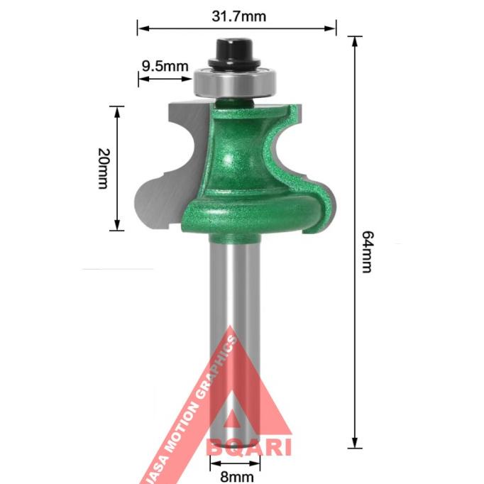 mata profil lis kayu / moulding router bit / Bullnose Bead / tepi kayu