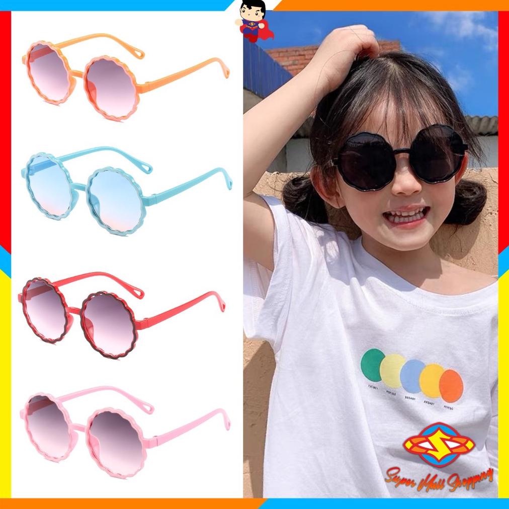 Grosir Sms Kacamata Anak 6623 Kaca Mata Hitam Anak Model Bulat Gelombang High Quality Kids Sunglasse