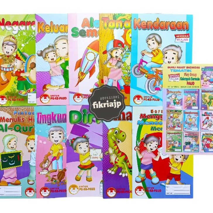 ZKCH0434 DISKON TEMATIK BUKU PAKET EKONOMI KELOMPOK TK A - TK B - PG KB PAUD Untuk 1 Tahun Kurikulum