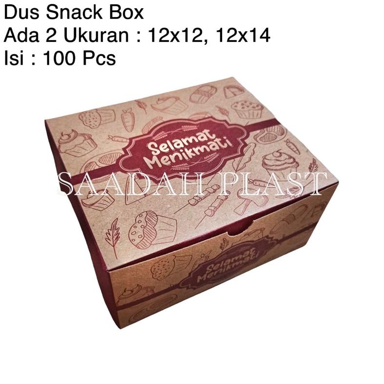 

SIAP KIRIM!! (ISI 100) DUS SNACK BOX KRAFT MOTIF 12X12 12X14 12X16 / DUS KUE KOTAK TEMPAT MAKAN / SELAMAT MENIKMATI