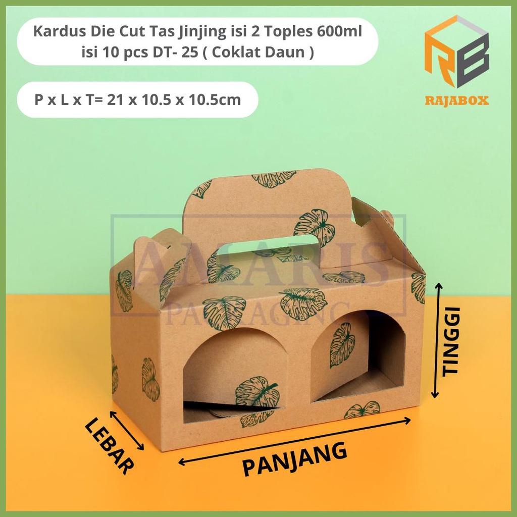 

TERBAIK KARDUS DIE CUT TAS JINJING ISI 2 TOPLES JAR (UKURAN TOPLES 10CM DAN TINGGI 10CM) DT-25 AMARIS PACKAGING