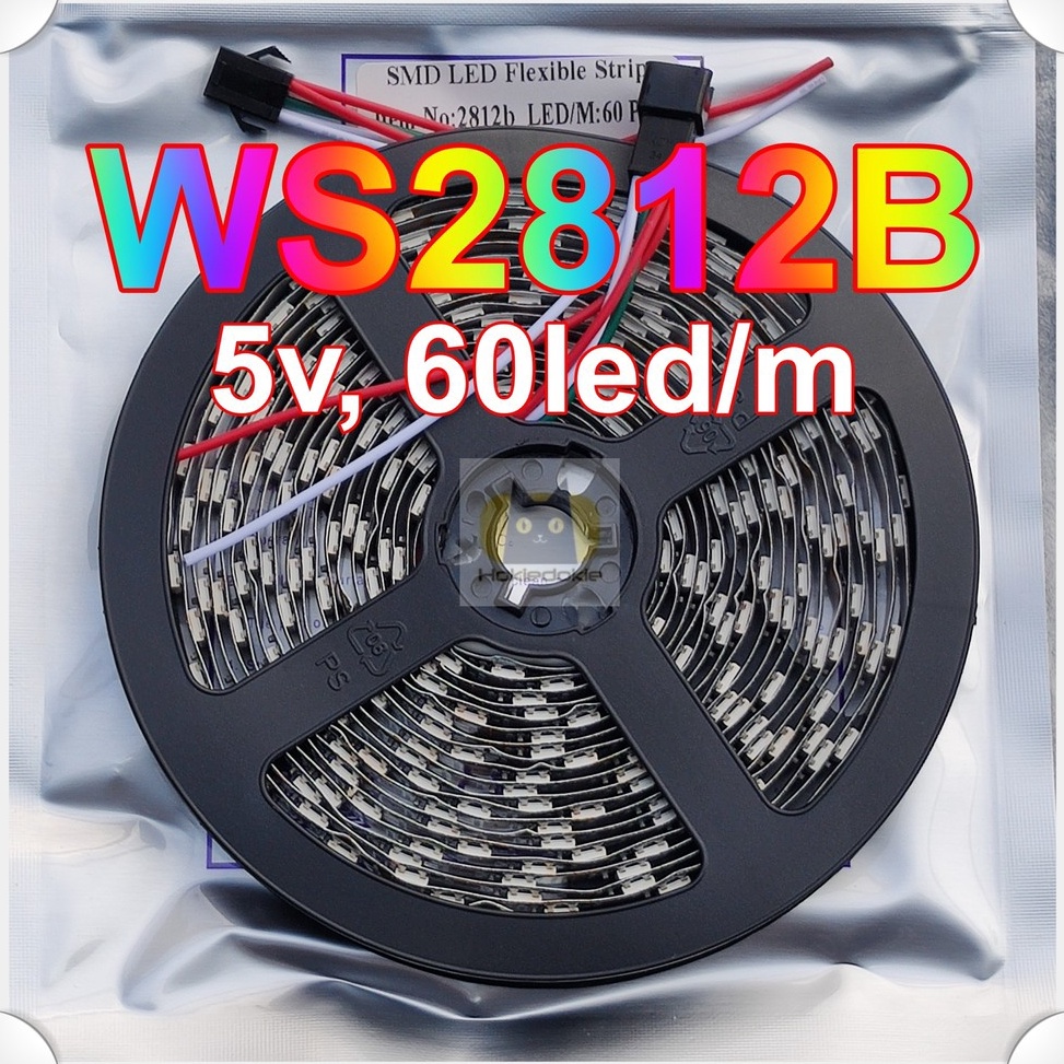 ❥Kgu Led strip RGB WS2812b WS2812 5v 5m 60led/m ip20 indoor Led Rapat d Kemasan Baru ✪.
