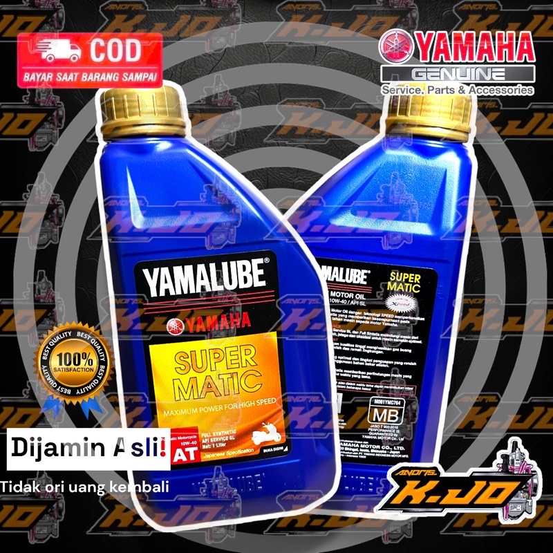 1 PCS OLI MESIN SEPEDA MOTOR YAMAHA YAMALUBE SUPER MATIC 1LT 10W-40 (DIJAMIN ASLI)